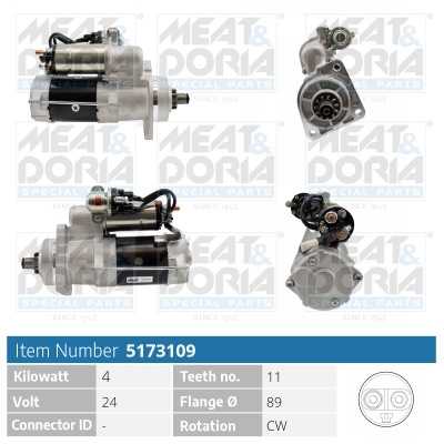 Meat Doria Startmotor / Starter 5173109