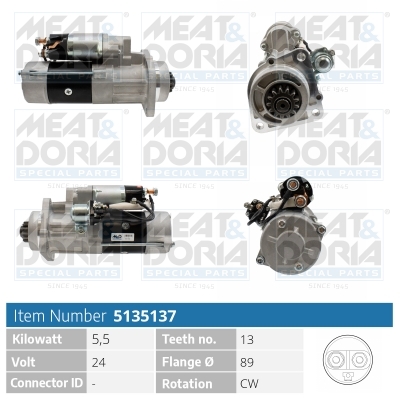 Meat Doria Startmotor / Starter 5135137