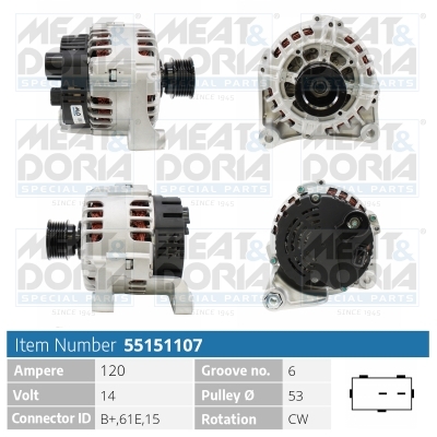 Meat Doria Alternator/Dynamo 55151107