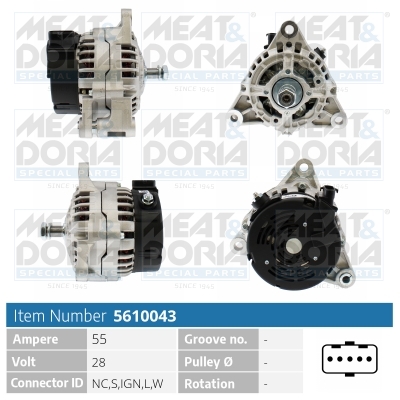 Meat Doria Dynamo / Alternator 5610043