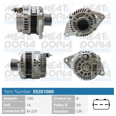 Meat Doria Alternator/Dynamo 55351000