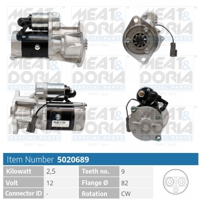 Meat Doria Startmotor / Starter 5020689