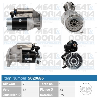 Meat Doria Startmotor / Starter 5020686