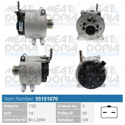 Meat Doria Alternator/Dynamo 55151070