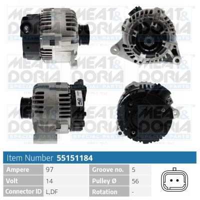 Meat Doria Dynamo / Alternator 55151184