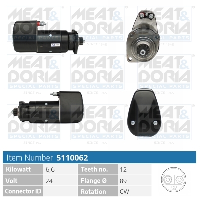 Meat Doria Startmotor / Starter 5110062