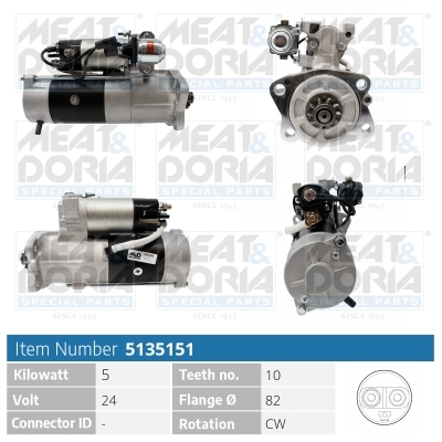 Meat Doria Startmotor / Starter 5135151