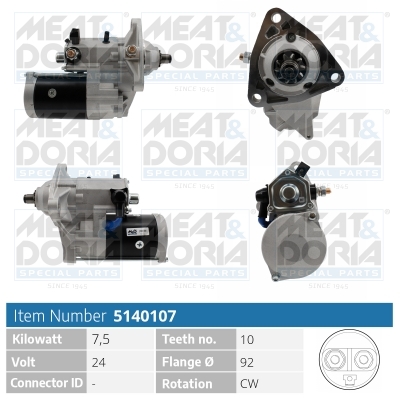 Meat Doria Startmotor / Starter 5140107