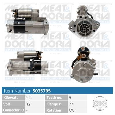 Meat Doria Startmotor / Starter 5035795