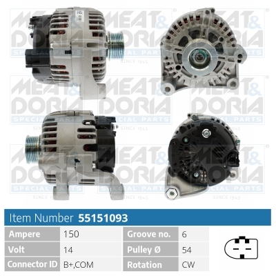 Meat Doria Alternator/Dynamo 55151093