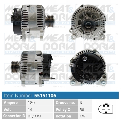 Meat Doria Alternator/Dynamo 55151106