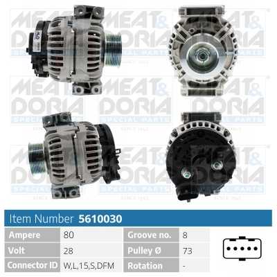 Meat Doria Dynamo / Alternator 5610030