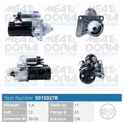 Meat Doria Startmotor / Starter 5015027R