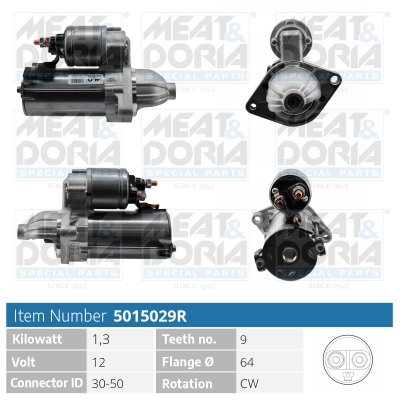 Meat Doria Startmotor / Starter 5015029R