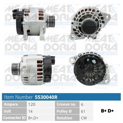 Meat Doria Alternator/Dynamo 5530040R