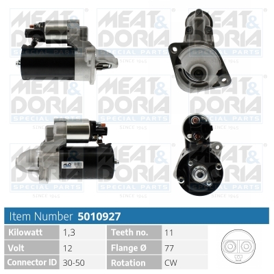 Meat Doria Startmotor / Starter 5010927