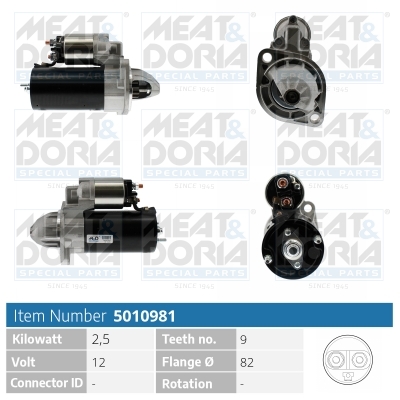 Meat Doria Startmotor / Starter 5010981