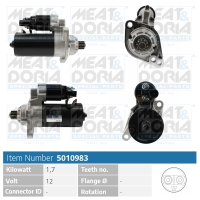 Meat Doria Startmotor / Starter 5010983