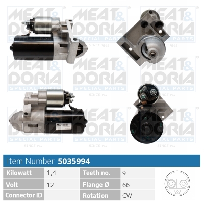 Meat Doria Startmotor / Starter 5035994