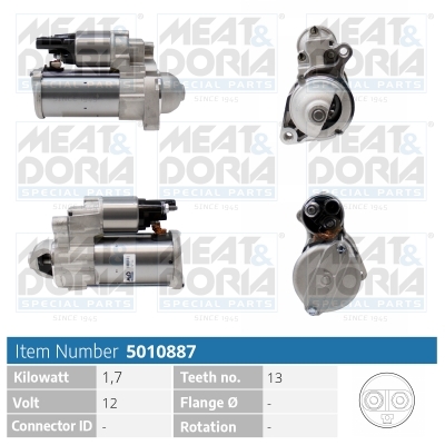 Meat Doria Startmotor / Starter 5010887
