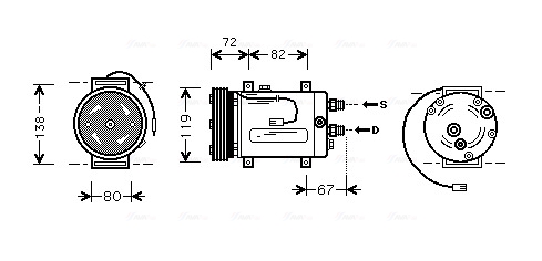 Ava Cooling Airco compressor AIAK177