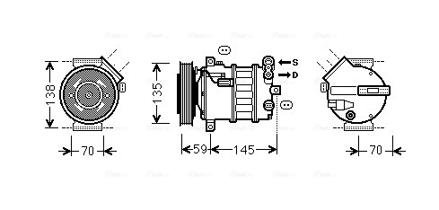 Ava Cooling Airco compressor ALK145