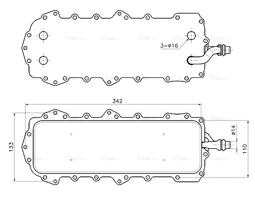 Ava Cooling Oliekoeler motorolie AU3352