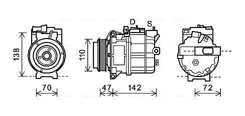 Ava Cooling Airco compressor AUAK208