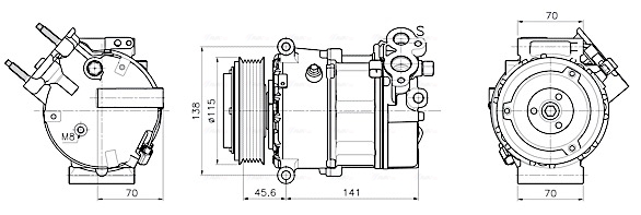 Ava Cooling Airco compressor AUAK354