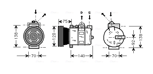 Ava Cooling Airco compressor AUK043