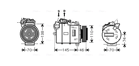 Ava Cooling Airco compressor BWAK318