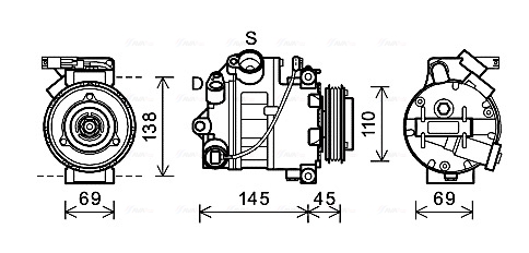 Ava Cooling Airco compressor BWAK444