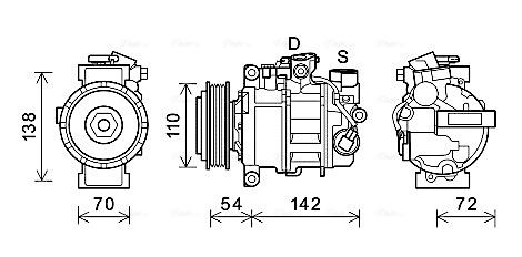 Ava Cooling Airco compressor BWAK495