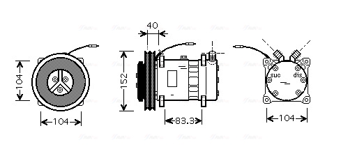 Ava Cooling Airco compressor CLAK001