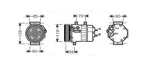 Ava Cooling Airco compressor CNK253