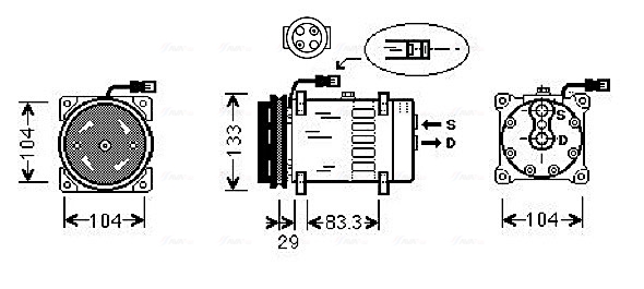 Ava Cooling Airco compressor DFAK026