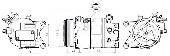 Ava Cooling Airco compressor DNAK488