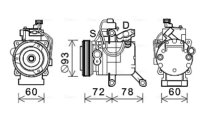 Ava Cooling Airco compressor DUK074