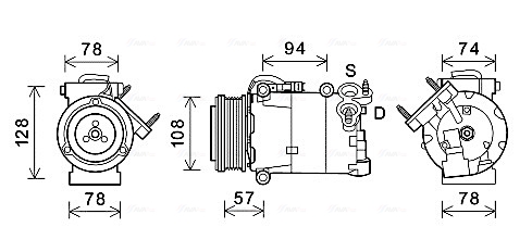 Ava Cooling Airco compressor FDAK587