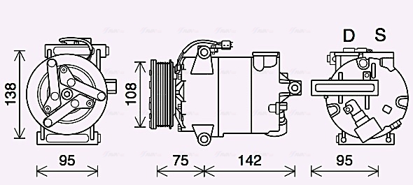 Ava Cooling Airco compressor FDAK635