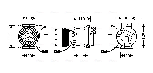 Ava Cooling Airco compressor FTK034