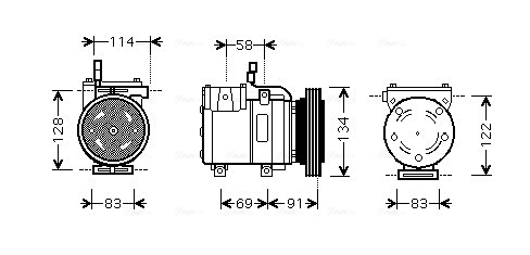 Ava Cooling Airco compressor HYAK199