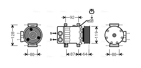 Ava Cooling Airco compressor JEAK047