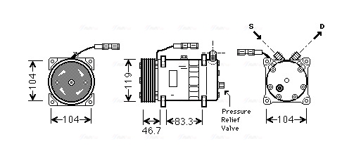 Ava Cooling Airco compressor MNAK048
