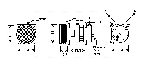 Ava Cooling Airco compressor MNK048