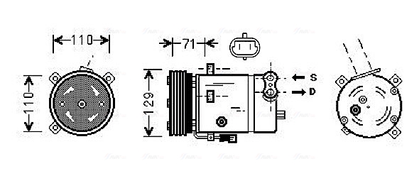 Ava Cooling Airco compressor OLAK276