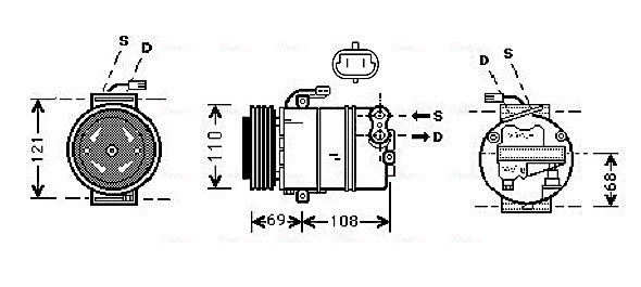 Ava Cooling Airco compressor OLAK317