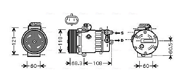 Ava Cooling Airco compressor OLAK464