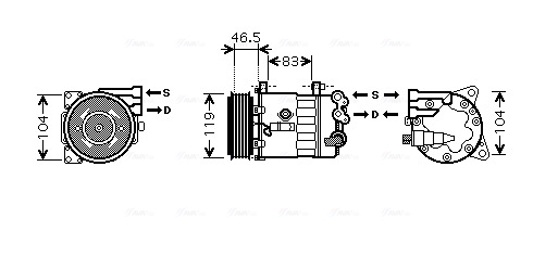 Ava Cooling Airco compressor PEK326