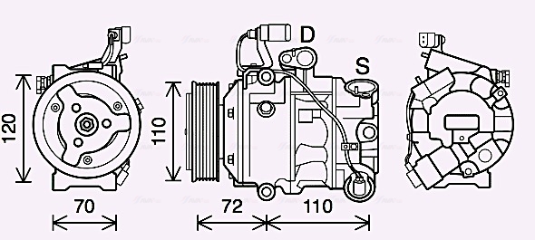 Ava Cooling Airco compressor SAK025